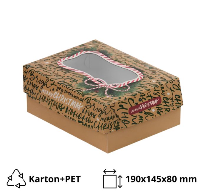Kutija s poklopcem za desert 19×14.5 x8 cm CHRISTMAS [11 kom/pak]