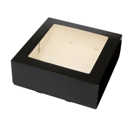 Kutija za torte s prozorom 280x280x60 mm crna [10 kom/pak]