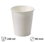 Čaša papirnata 240 (280) ml d=80 mm 1-slojna bijela WATER DISPERSION 50 kom