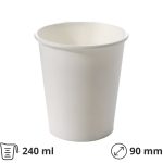 Čaša papirnata 240 (280) ml d=80 mm 1-slojna bijela WATER DISPERSION 50 kom