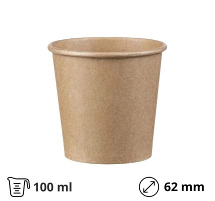 Čaša papirnata 100 (120) ml d=62 mm 1-slojna, kraft SUP, 50 kom