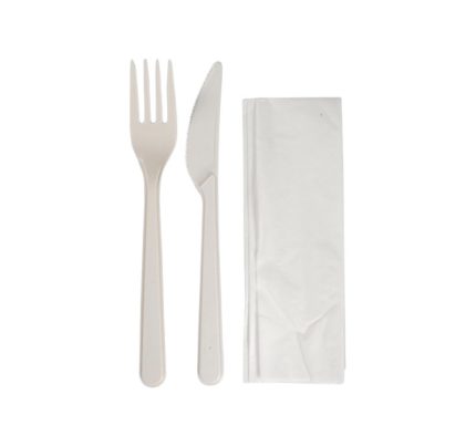 Komplet 3 PP (vilica, nož, servieta) 18cm 250 kom