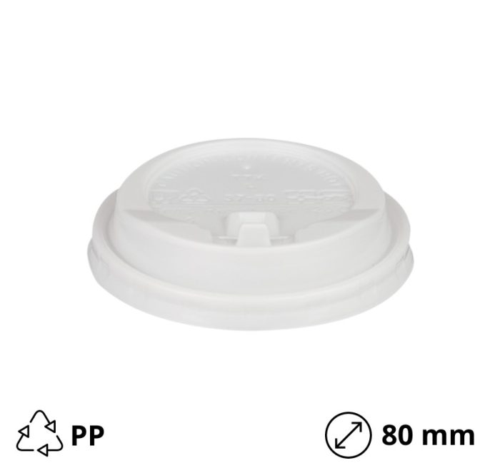 Poklopac sa zatvaračem PP d=80 mm bijeli 100 kom
