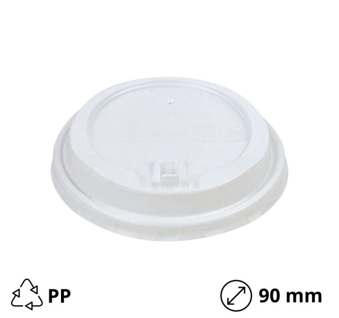 Poklopac sa zatvaračem PP d=90 mm bijeli 100 kom