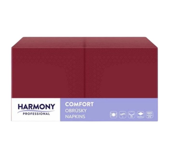 Papirnate salvete 2 sl 33×33 cm bordo 250 l/pak