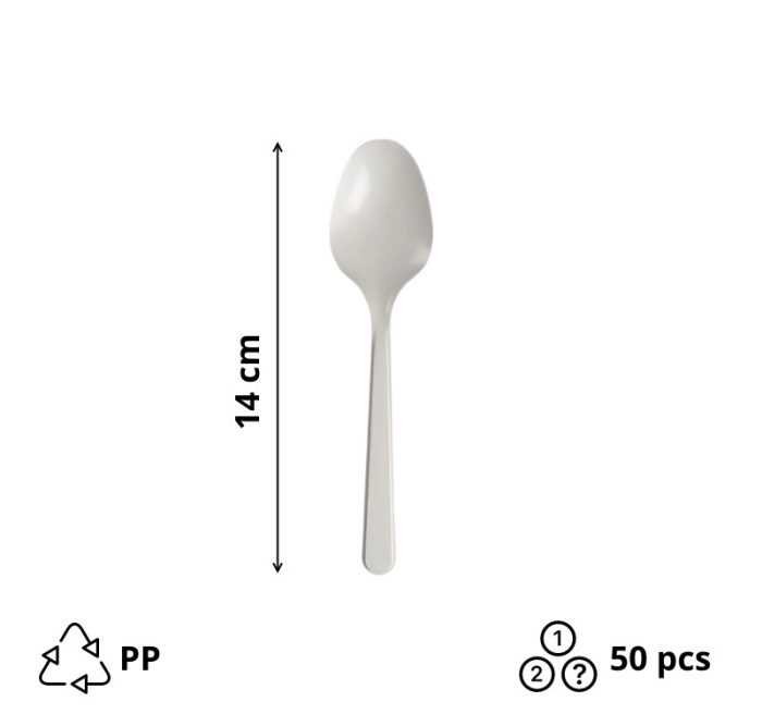 Plastična žlica PP 14 cm bijela 50 kom