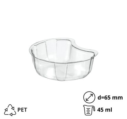 Posudica-razdjelnika PET 45 ml d=65 mm h=25 mm prozirna 50 kom