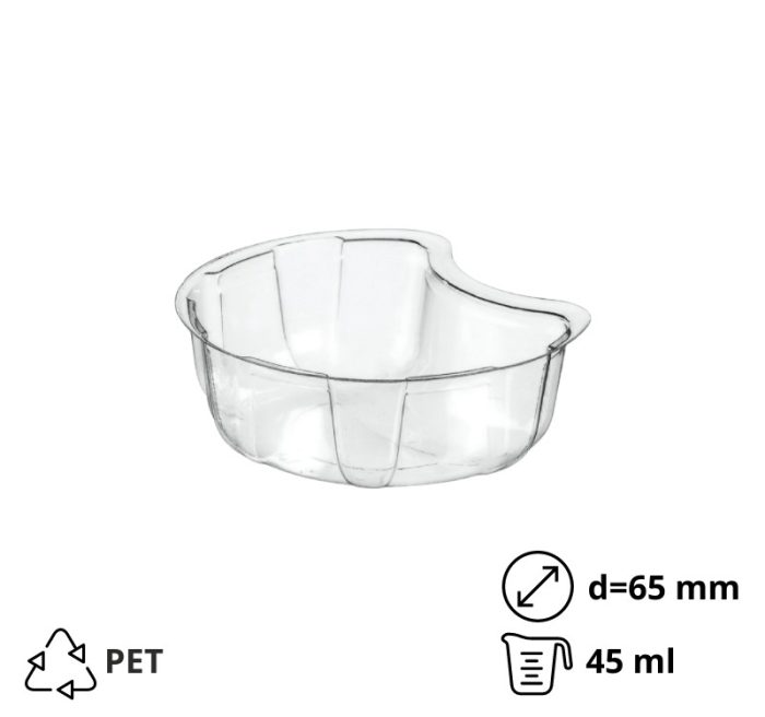 Posudica-razdjelnika PET 45 ml d=65 mm h=25 mm prozirna 50 kom