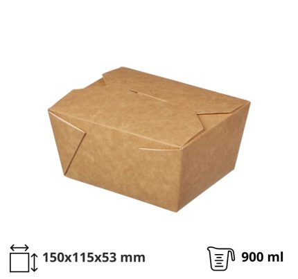 Papirnata posuda Fold Box 600 ml 110x90x65 mm, kraft 25 kom