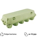 Kutija za 10 jaja pulpa kartona, zelen [50 kom/pak]