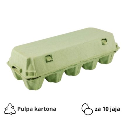 Kutija za 10 jaja pulpa kartona, zelen [50 kom/pak]