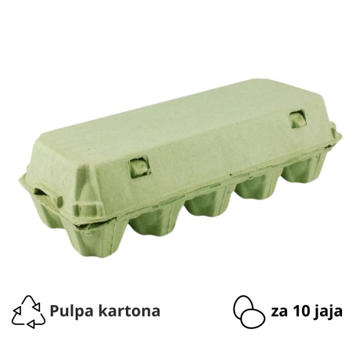 Kutija za 10 jaja pulpa kartona, zelen [50 kom/pak]