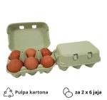 Kutija za 2×6 jaja pulpa kartona, zelen [135 kom/pak]