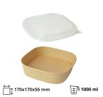 Papirnata posuda za poklopcem 1000 ml 170х170х56 mm, kraft, 50 kom (komplet)
