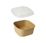 Papirnata posuda za poklopcem 650 ml 130х130х63 mm, kraft, 50 kom (komplet)