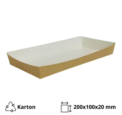 Papirnata plitica 222x100x25 mm (gornje dimenzije) kraft 100 kos