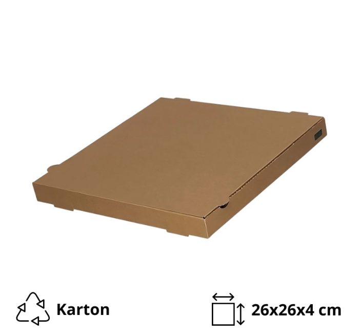 Kutija za pizzu 26х26х4 cm kraft [100 kom/pak]