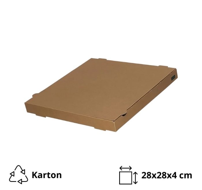 Kutija za pizzu 28х28х4 cm kraft [100 kom/pak]