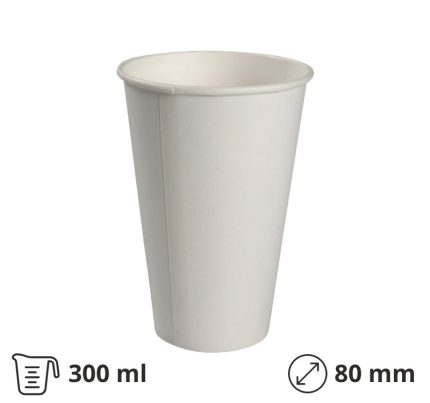 Čaša papirnata 300 (350) ml d=80 mm za hladna pića dvostruki PE 50 kom