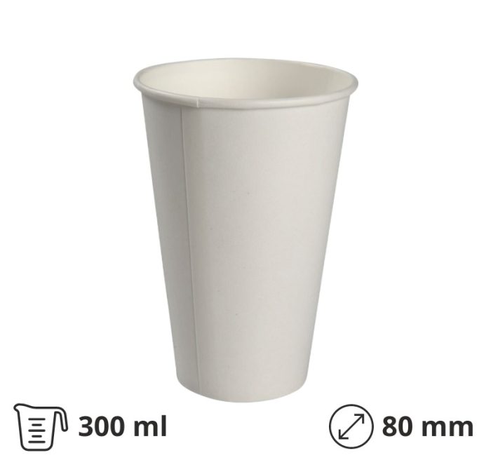 Čaša papirnata 300 (350) ml d=80 mm za hladna pića dvostruki PE 50 kom