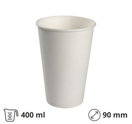 Čaša papirnata 400 (500) ml d=90 mm za hladna pića dvostruki PE 50 kom