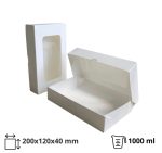 Papirnata posuda s prozorom ECO TABOX 1000 ml 200x120x40 mm bijela 50 kom