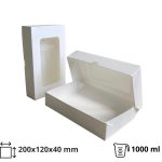 Papirnata posuda s prozorom ECO TABOX 1000 ml 200x120x40 mm bijela 50 kom
