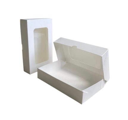 Papirnata posuda s prozorom ECO TABOX 1000 ml 200x120x40 mm bijela 50 kom