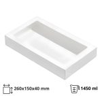 Papirnata posuda s prozorom ECO TABOX 1450 ml 260x150x40 mm bijela 50 kom