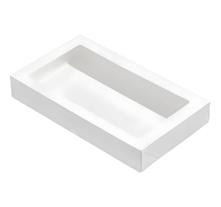 Papirnata posuda s prozorom ECO TABOX 1450 ml 260x150x40 mm bijela 50 kom