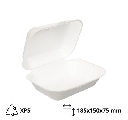 Burger ambalaža 185x150x75 mm XPS bijela 100 kom