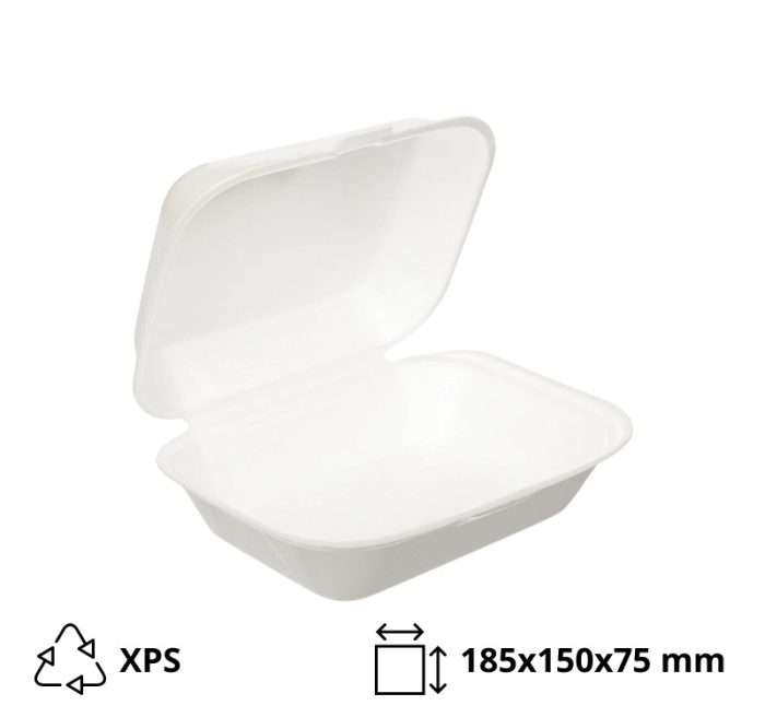 Burger ambalaža 185x150x75 mm XPS bijela 100 kom