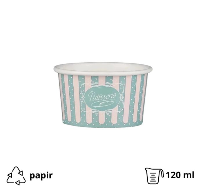 Papirnata skodelica 120 ml (4oz) ICE CREAM design d=7,7cm, h=4,8cm 50 kom