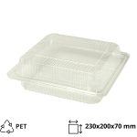 Posuda s poklopcem PET 230x200x70 mm prozirna [300 kom/pak]