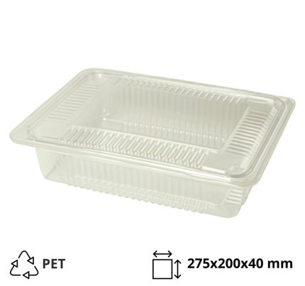 Posuda za poklopcem PET 275х200х40 mm prozirna [160 kom/pak]