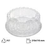 Posuda za torto za poklopcem PET d=210 mm h=110 mm, 100 kom (komplet)
