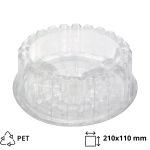 Posuda za torto za poklopcem PET d=210 mm h=110 mm, 100 kom (komplet)