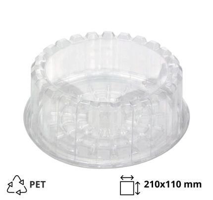 Posuda za torto za poklopcem PET d=210 mm h=110 mm, 100 kom (komplet)