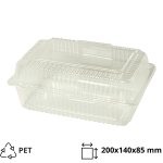 Posuda s poklopcem PET 200x140x85 mm prozirna [500 kom/pak]