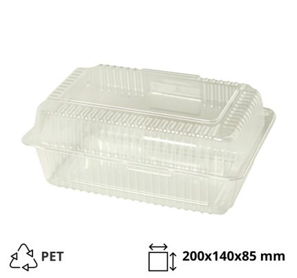 Posuda s poklopcem PET 200x140x85 mm prozirna [500 kom/pak]