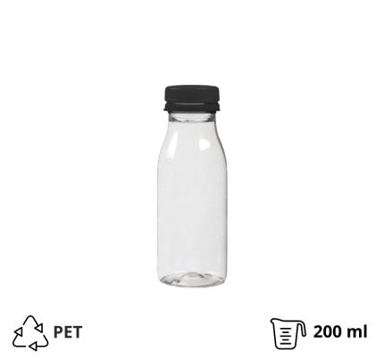 Boca PET 0,2 l d=38 mm s crnim poklopcem [100 kom/pak]