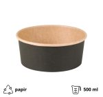 Papirnata posuda 500 ml d=150 mm crna/kraft 45 kom