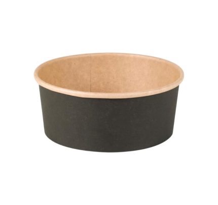 Papirnata posuda 500 ml d=150 mm crna/kraft 45 kom