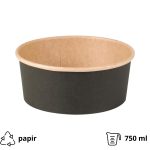 Papirnata posuda 750 ml d=150 mm crna/kraft 45 kos