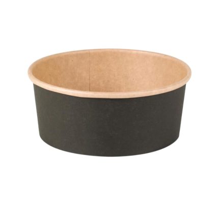 Papirnata posuda 750 ml d=150 mm crna/kraft 45 kos
