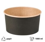 Papirnata posuda 1000 ml d=150 mm crna/kraft 45 kos