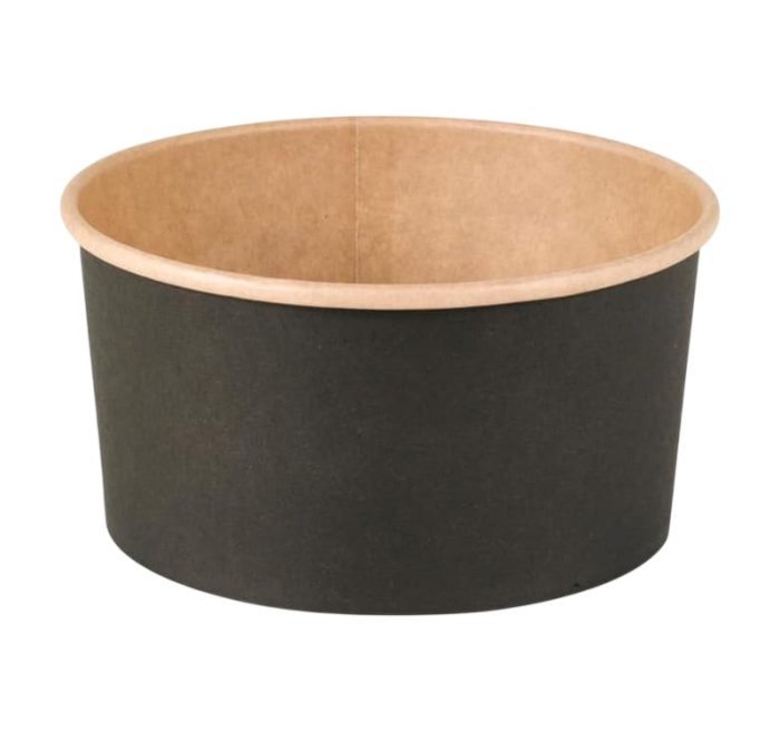 Papirnata posuda 1000 ml d=150 mm crna/kraft 45 kos