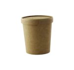 Posuda papirnata 490 ml kraft s papirnatim poklopcem 25 kom