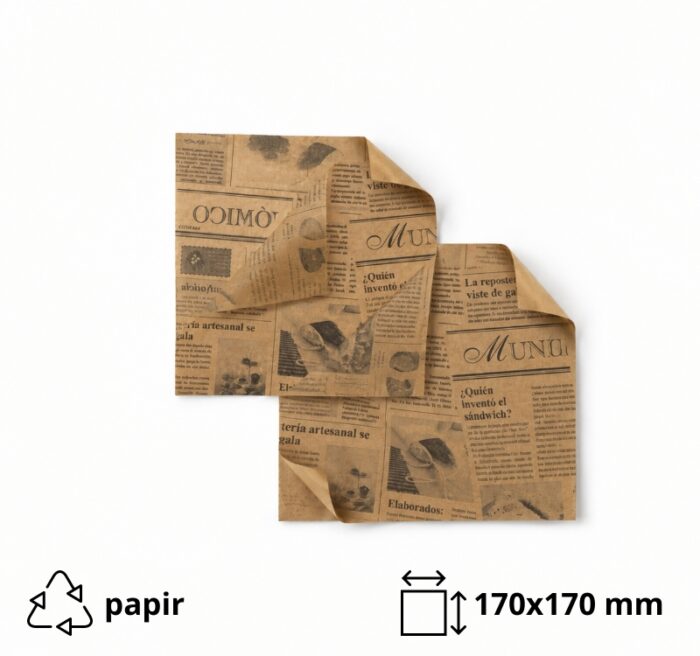 Vrećica za hamburgere 170×170 mm kraft novine 1000 kom