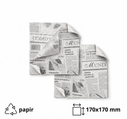 Vrećica za hamburgere 170×170 mm bijele novine 1000 kom
